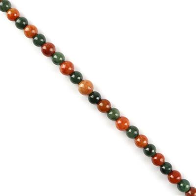 40cts Type A  Multicolour Jadeite Plain Rounds Approx 5mm 18cm Strands 