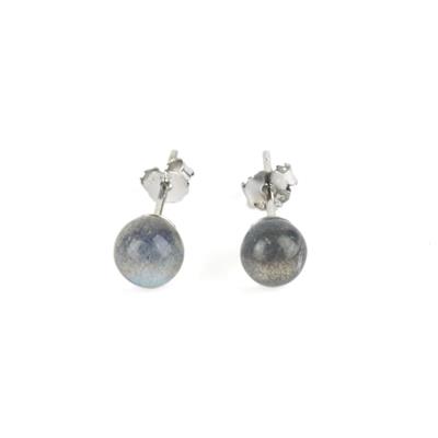 3cts Labradorite Earrings Approx. 5mm in Sterling Silver 