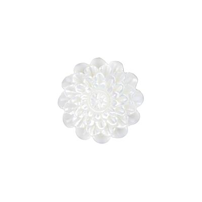 Mother of Pearl Carved Dahlia Flower, Approx 20mm, 1pc