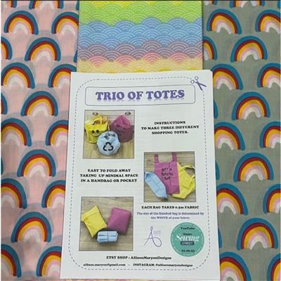 Allison Maryon's Rainbow Arches Trio of Totes Kit: Instructions & Fabric (1.5m)
