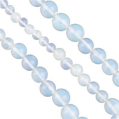 Opalite Graduated Plain Rounds Approx 6-11mm 14