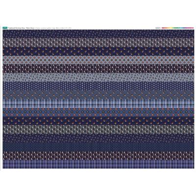 Navy Traditional Christmas Strips Fabric Panel (140 x110)