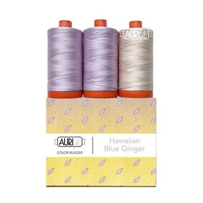 Aurifil Colour Builder Hawaiian Blue Ginger Thread Set 3 Large 50wt Spools (3 x 1300m)