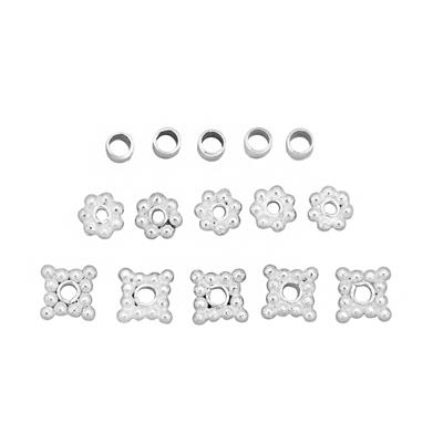 925 Sterling Silver Plated Base Metal Spacer Beads (Pack of 1000)