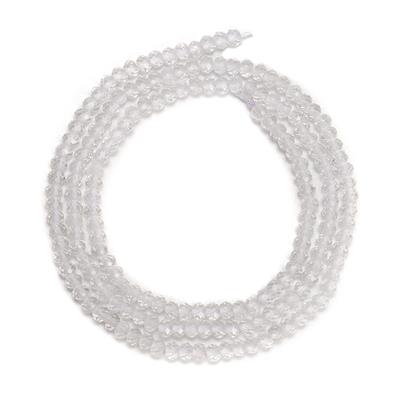 15cts Clear Quartz Faceted Rondelles Approx 2x3mm, 38cm Strand