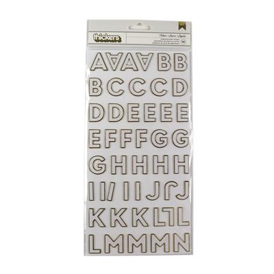American Crafts - Gold & White Chipboard Letter Stickers, Pack of 92pcs