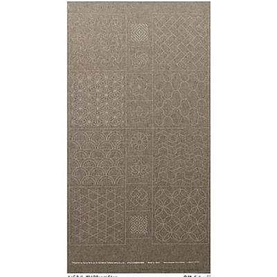 Sashiko Tsumugi Preprinted Geo 19 Grey Fabric Panel 108x61cm