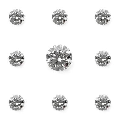 3mm & 8 x 1.5mm, 0.22cts, VS1 - Brilliant Cut Rounds, Lab Grown Diamonds, Color G, set of 9 