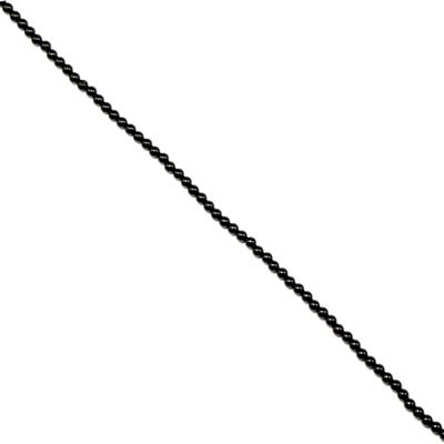 15cts Black Spinel Plain Rounds, Approx 2mm, 38cm strand