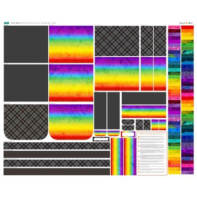 Stuart Hillard Rainbow Is My Favourite Colour Brights Messenger Bag Fabric Panel (140 x 110cm)