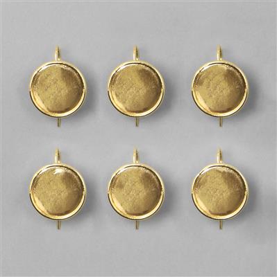 Gold Plated Bezel Earrings Round - 17mm (3pairs/pk)