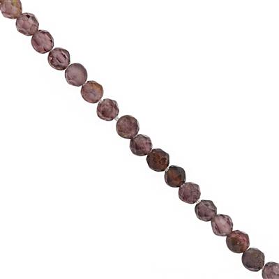 12cts Purple Spinel Faceted Round Approx 1.5 to 2mm, 37cm Strand