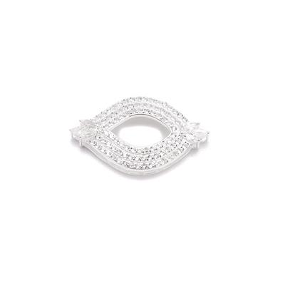 Kate Middleton Inspired: 925 Sterling Silver Marquise Connector With White Topaz Approx 24x14mm