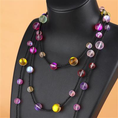 4x Strands Mystic Aura Quartz Glass Rounds in 6mm, 8mm, 10mm, 12mm, 38cm Strand With Instructions By Mark Smith