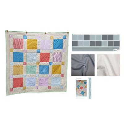 Cara Ackerman's Slate Grey Sashiko Quilt Kit: Instructions, Fabric (3m) & Fabric Panel (140cm x 54cm)