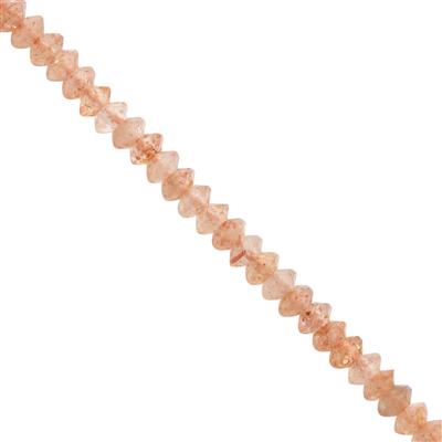 10cts Sunstone Faceted Saucer Approx 2.5x1.5 to 3x1.5mm, 25cm Strand