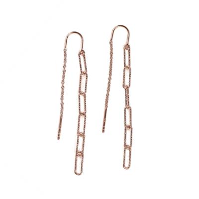 Rose Gold Plated 925 Sterling Silver Earring Wire Chain Approx 6cm drop 