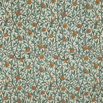William Morris Birds & Pomegranate Kingfisher Polyester Fabric 0.5m