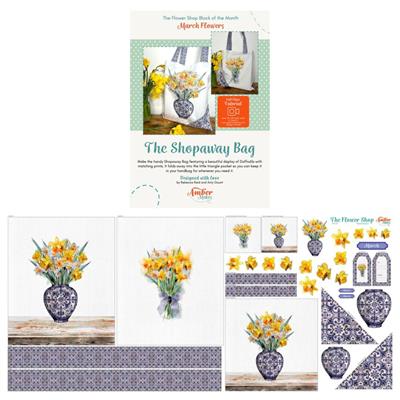 Amber Makes March The Flower Shop Block of the Month Kit The Shopaway Bag Panel & Instructions