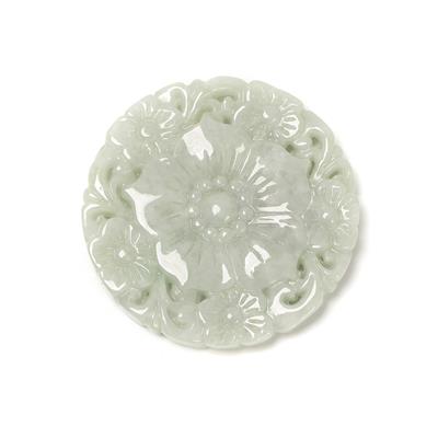 100cts Type A Jadeite Double Sided Carved Pendant, Approx 51mm