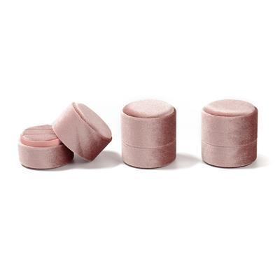 Set of 3 Dusty Pink Double Ring Box, 4.9x4.9x4.7CM