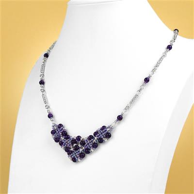 Zambian Amethyst 4mm Plain Round, Silver & Amethyst Seed Bead Project With Downloadable Instructions By Rachel Smith