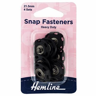 Black Sew-on Snap Fasteners: Sew-on: Pack of 4
