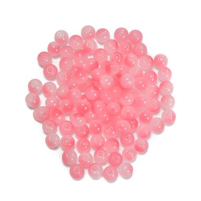 Bi-colour Pink Glass Beads, 100pcs, 6mm