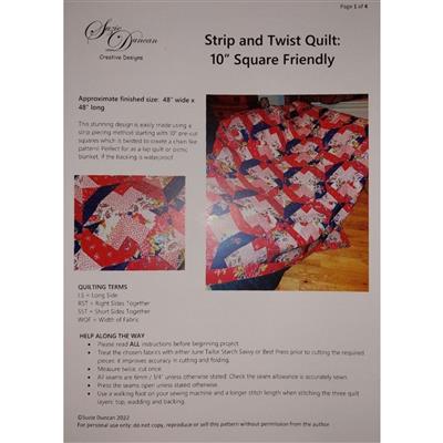 Suzie Duncan's Strip & Twist 10 Inch Charm Instructions