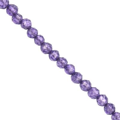 8cts Amethyst faceted Round, Approx 2 to 3mm, 30cm Strand 