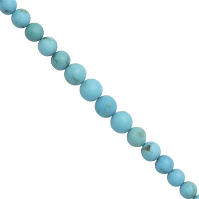 20cts A+ Sleeping Beauty Turquoise Smooth Round  Approx 3 to 5mm 16cms Strands  