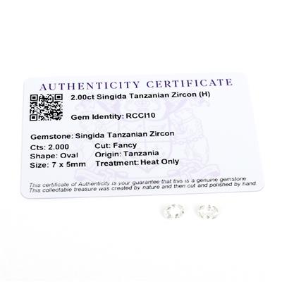 2cts Singida Tanzanian Zircon 7x5mm Fancy Pack of 2 (H)