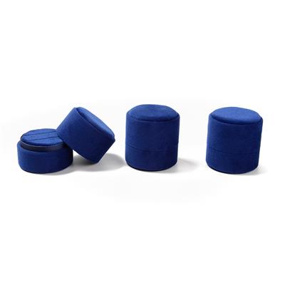 Set of 3 Navy Blue Double Ring Box, 4.9x4.9x4.7CM