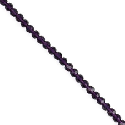 Purple Glass Faceted Rounds, Approx 6mm - 1m Strand
