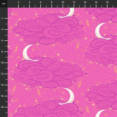 Tula Pink Nightshade Déjà Vu Collection Storm Clouds Oleander Fabric 0.5m