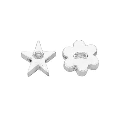 925 Sterling Silver Claire Macdonald Exclusive Spacer Beads Approx 11mm, 2pcs (Flower & Star)