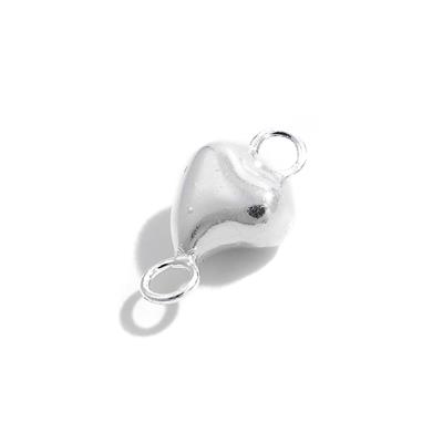 925 Sterling Silver Heart Connector Approx 10x5mm