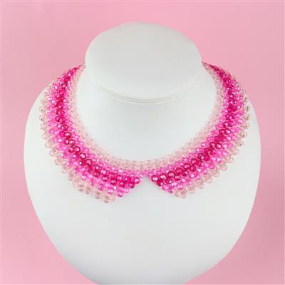 3x1m Strands of 4mm Pink Glass Faceted Rounds & 3x 1m Strands of 6mm Pink Glass Faceted Rounds