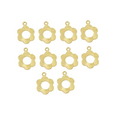 Gold Plated Base Metal Interlinking Flower Clasp Approx 21x26mm (10pcs/pk)