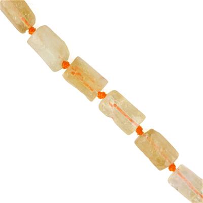 170cts Citrine Pillar Beads Approx 8x12mm, 38cm Strand