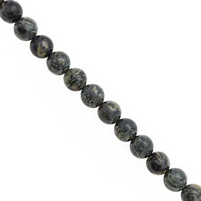 140cts Kambaba Camouflage Jasper Smooth Round Approx 7.5 to 8mm, 30cm Strand