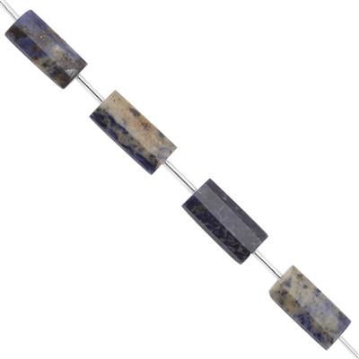 175cts Sodalite Faceted Rectangle With Spacers Approx 25x10 to 25x12mm, 30cm Strand