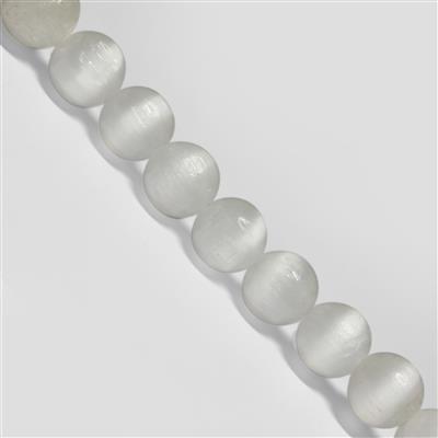 105cts  Selenite Plain Round Approx 6 to 8mm, 33cm Strand