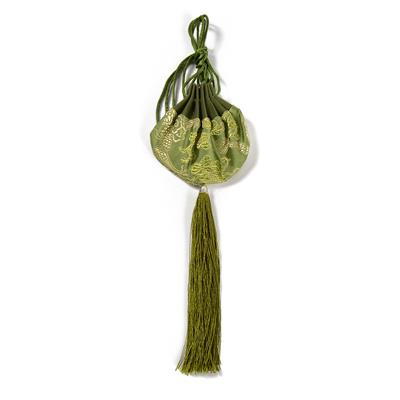 Green Tassel Pouch, Approx 8-9cm