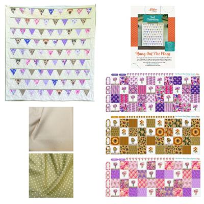 Amber Makes Just Charming Hang Out The Flags Quilt Kit: Instructions & Fabrics