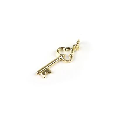 9CT Gold Key Charm Pendant, 25x8mm 