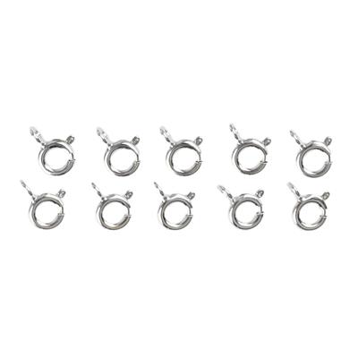 925 Sterling Silver Bolt Rings Clasps Approx 6mm, Pack of 10