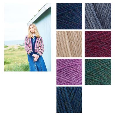 Stylecraft Granny Hexagon Long Crochet Cardigan (Upto Sizes 24-26) Kit: Pattern & Yarn (17 Balls)