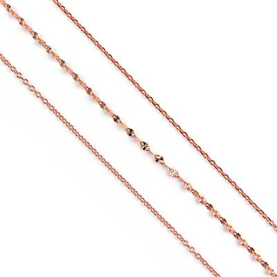 Rose Gold 925 Sterling Silver Chains, 3 Designs, 18inches