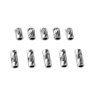 925 Sterling Silver Twisted Crimp Tubes, Approx 2x3mm x 10, Approx 2x5mm x 10